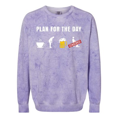 Plan For The Day Funny Husband Colorblast Crewneck Sweatshirt