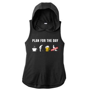 Plan For The Day Funny Husband Ladies PosiCharge Tri-Blend Wicking Draft Hoodie Tank