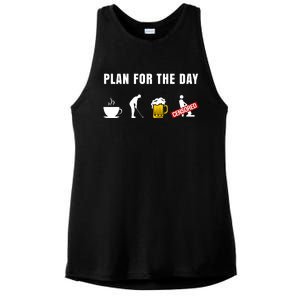 Plan For The Day Funny Husband Ladies PosiCharge Tri-Blend Wicking Tank