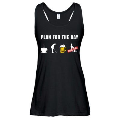 Plan For The Day Funny Husband Ladies Essential Flowy Tank