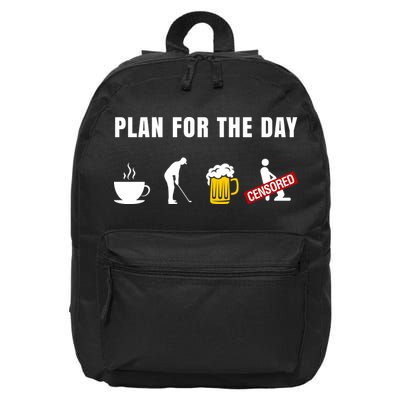 Plan For The Day Funny Husband 16 in Basic Backpack