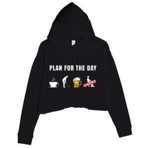 Plan For The Day Funny Husband Crop Fleece Hoodie