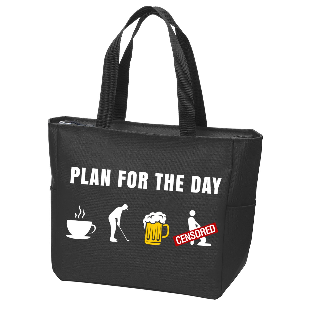 Plan For The Day Funny Husband Zip Tote Bag