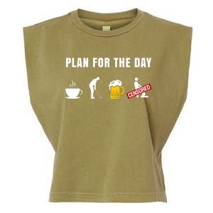 Plan For The Day Funny Husband Garment-Dyed Women's Muscle Tee