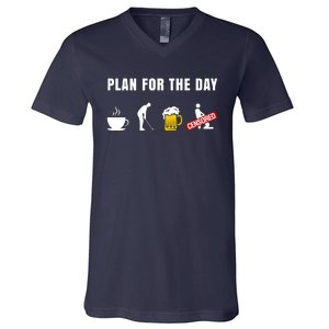 Plan For The Day Funny Husband V-Neck T-Shirt