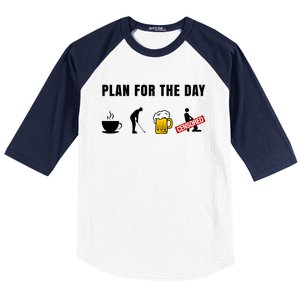 Plan For The Day Funny Husband Baseball Sleeve Shirt