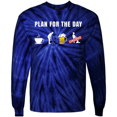 Plan For The Day Funny Husband Tie-Dye Long Sleeve Shirt