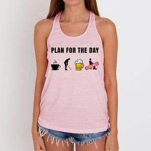 Plan For The Day Funny Husband Women's Knotted Racerback Tank