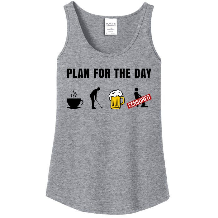 Plan For The Day Funny Husband Ladies Essential Tank