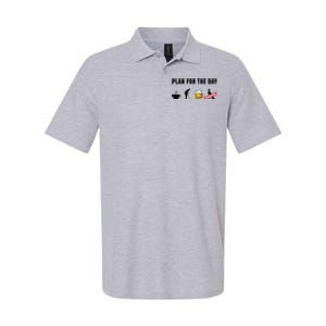 Plan For The Day Funny Husband Softstyle Adult Sport Polo