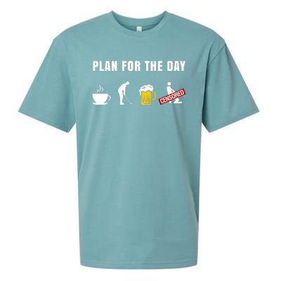 Plan For The Day Funny Husband Sueded Cloud Jersey T-Shirt