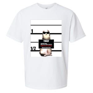 Pet Ferret Tee Funny Ferret Thief Mugshot Sueded Cloud Jersey T-Shirt