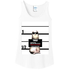 Pet Ferret Tee Funny Ferret Thief Mugshot Ladies Essential Tank