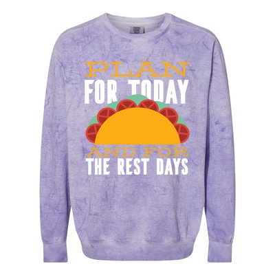 Plan For Today And The Rest Days Funny Gift Colorblast Crewneck Sweatshirt