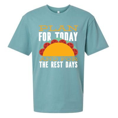 Plan For Today And The Rest Days Funny Gift Sueded Cloud Jersey T-Shirt