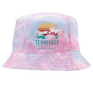 Pigeon Forge Tennessee Great Smoky Mountains Bear Retro Sun Tie-Dyed Bucket Hat