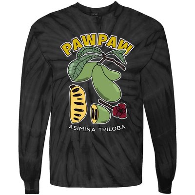 Pawpaw Fruit Tree Asimina Triloba Tie-Dye Long Sleeve Shirt