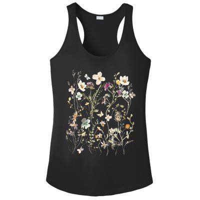 Pressed Flowers T Boho Wildflowers Cottagecore Ladies PosiCharge Competitor Racerback Tank