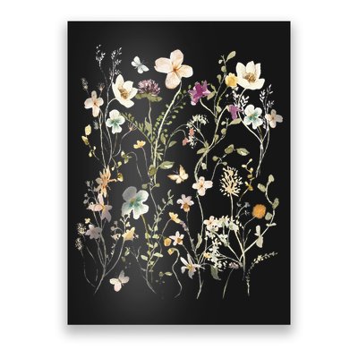 Pressed Flowers T Boho Wildflowers Cottagecore Poster