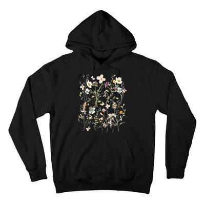 Pressed Flowers T Boho Wildflowers Cottagecore Tall Hoodie