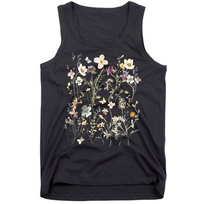 Pressed Flowers T Boho Wildflowers Cottagecore Tank Top