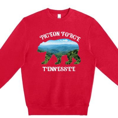 Pigeon Forge Tennessee Bear Great Smoky Mountains Souvenirs Gift Premium Crewneck Sweatshirt