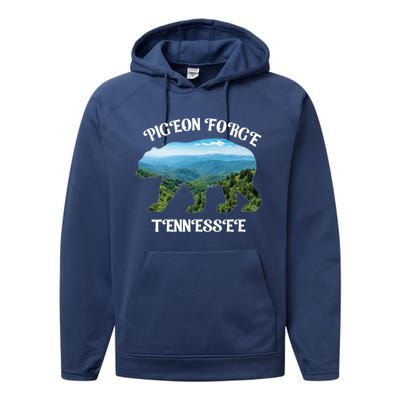 Pigeon Forge Tennessee Bear Great Smoky Mountains Souvenirs Gift Performance Fleece Hoodie