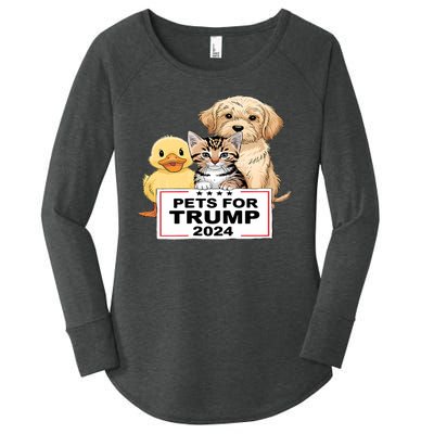 Pets For Trump Duck Cat Dog Donald Trump 2024 Women's Perfect Tri Tunic Long Sleeve Shirt