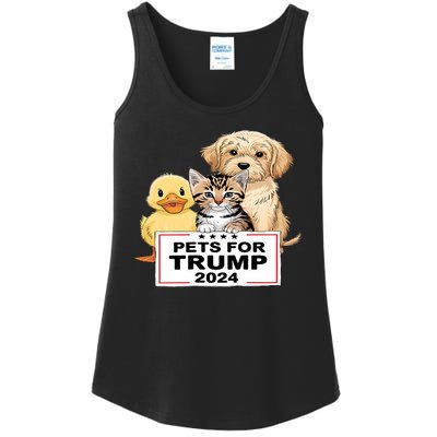 Pets For Trump Duck Cat Dog Donald Trump 2024 Ladies Essential Tank