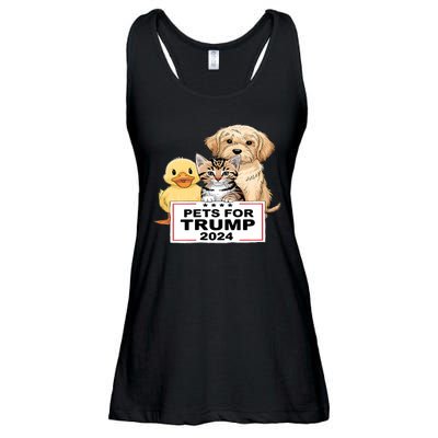 Pets For Trump Duck Cat Dog Donald Trump 2024 Ladies Essential Flowy Tank