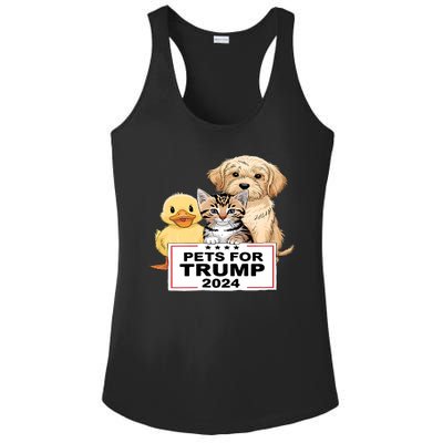 Pets For Trump Duck Cat Dog Donald Trump 2024 Ladies PosiCharge Competitor Racerback Tank