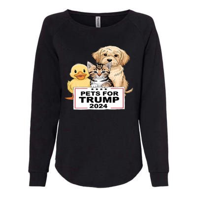 Pets For Trump Duck Cat Dog Donald Trump 2024 Womens California Wash Sweatshirt