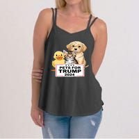 Pets For Trump Duck Cat Dog Donald Trump 2024 Women's Strappy Tank