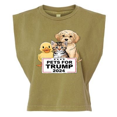 Pets For Trump Duck Cat Dog Donald Trump 2024 Garment-Dyed Women's Muscle Tee