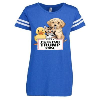 Pets For Trump Duck Cat Dog Donald Trump 2024 Enza Ladies Jersey Football T-Shirt