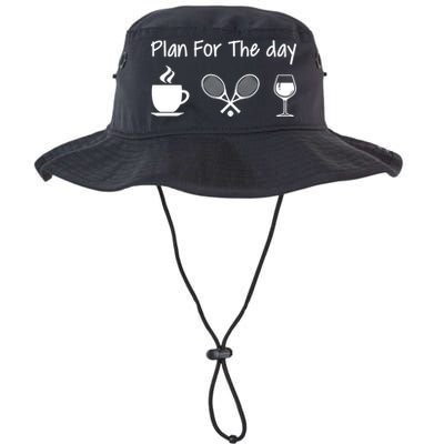 Plan For The Day Coffee Tennis And Wine Tennis Lover Gift Bucket Hat