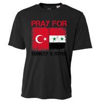 Pray For Turkey & Syria Flag Protect Turkey Syria Earthquake Cooling Performance Crew T-Shirt