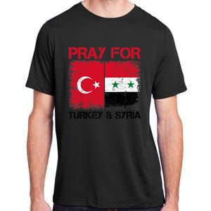 Pray For Turkey & Syria Flag Protect Turkey Syria Earthquake Adult ChromaSoft Performance T-Shirt