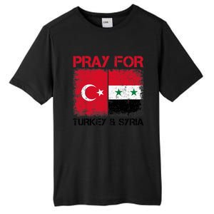 Pray For Turkey & Syria Flag Protect Turkey Syria Earthquake Tall Fusion ChromaSoft Performance T-Shirt