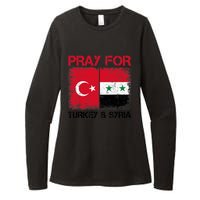 Pray For Turkey & Syria Flag Protect Turkey Syria Earthquake Womens CVC Long Sleeve Shirt