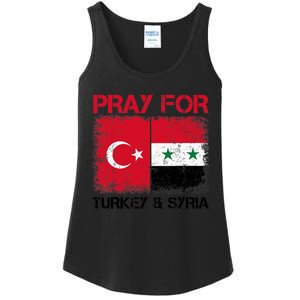 Pray For Turkey & Syria Flag Protect Turkey Syria Earthquake Ladies Essential Tank