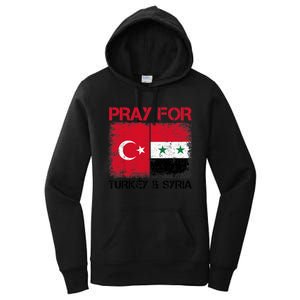 Pray For Turkey & Syria Flag Protect Turkey Syria Earthquake Women's Pullover Hoodie