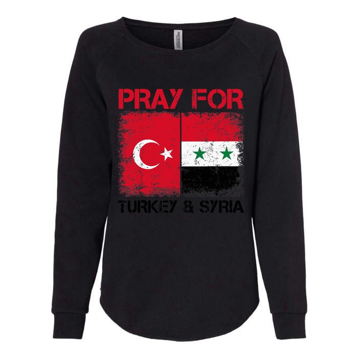 Pray For Turkey & Syria Flag Protect Turkey Syria Earthquake Womens California Wash Sweatshirt