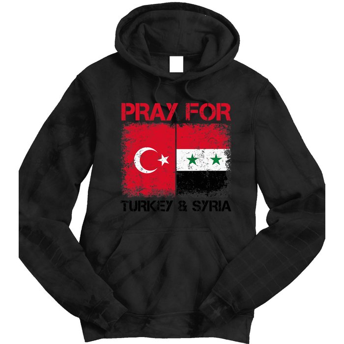 Pray For Turkey & Syria Flag Protect Turkey Syria Earthquake Tie Dye Hoodie