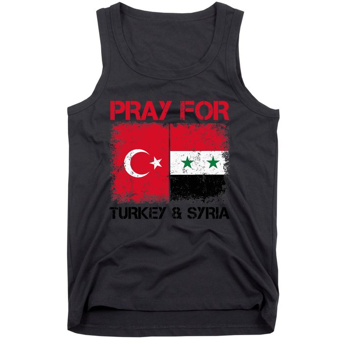 Pray For Turkey & Syria Flag Protect Turkey Syria Earthquake Tank Top