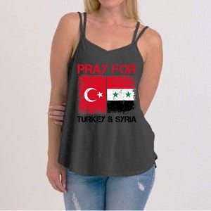 Pray For Turkey & Syria Flag Protect Turkey Syria Earthquake Women's Strappy Tank