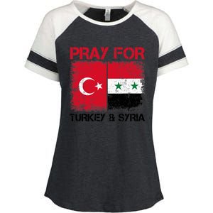 Pray For Turkey & Syria Flag Protect Turkey Syria Earthquake Enza Ladies Jersey Colorblock Tee