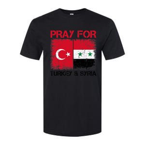 Pray For Turkey & Syria Flag Protect Turkey Syria Earthquake Softstyle CVC T-Shirt