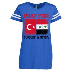 Pray For Turkey & Syria Flag Protect Turkey Syria Earthquake Enza Ladies Jersey Football T-Shirt