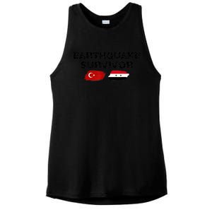 Pray For Turkey & Syria Flag Earthquake In Turkey Syria Ladies PosiCharge Tri-Blend Wicking Tank